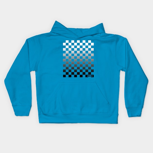 Checkerboard Gradient Kids Hoodie by Jan Grackle